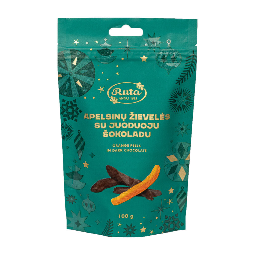 Apelsinų žievelės su juoduoju šokoladu (55 %)