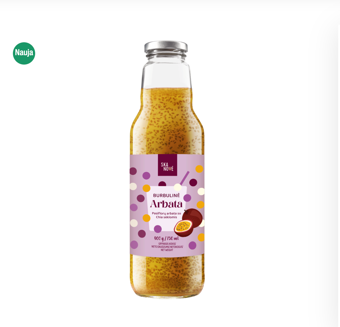 Pasiflorų arbata su Chia sėklomis BURBULINĖ ARBATA