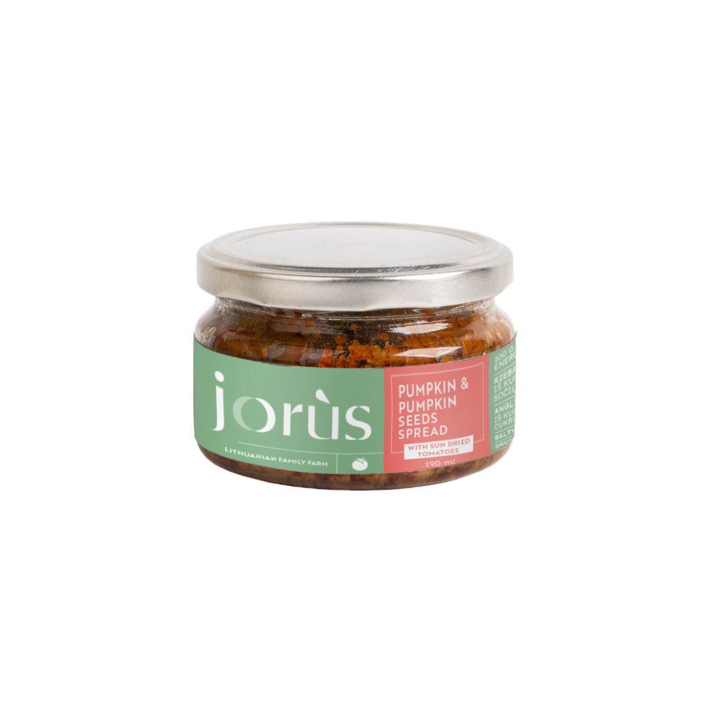 Moliūgų ir moliūgų sėklų užtepėlė su saulėje džiovintais pomidorais