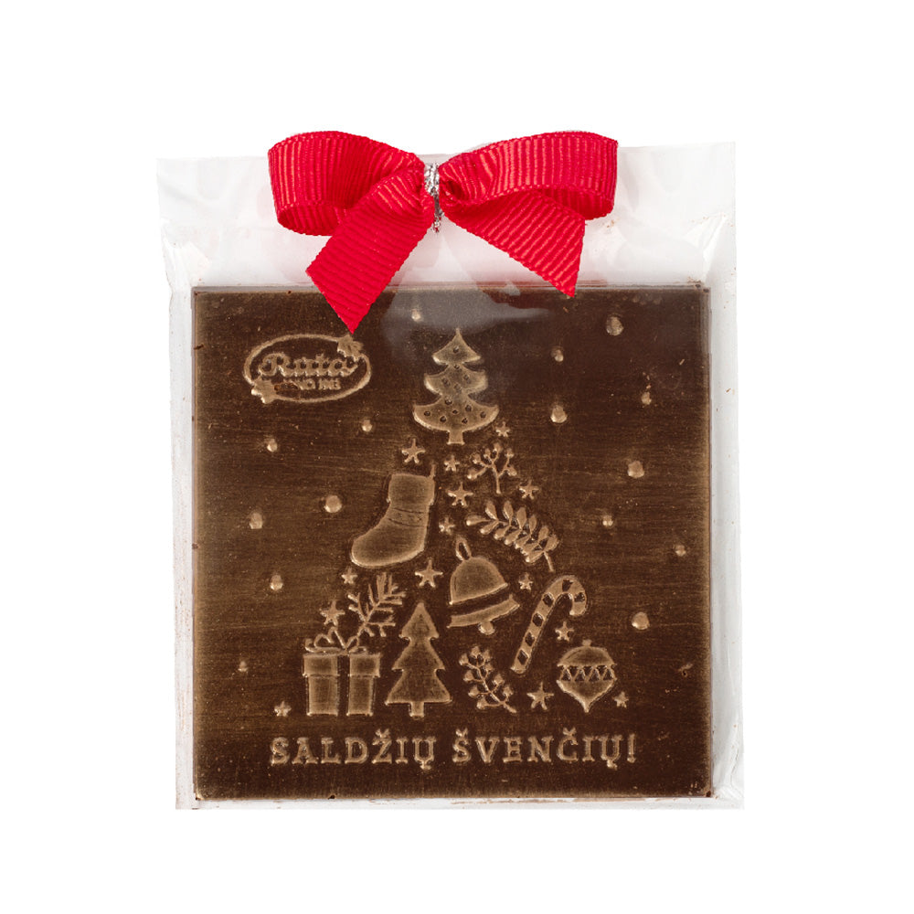 Reljefinis juodasis šokoladas (50 %) „Saldžių švenčių!