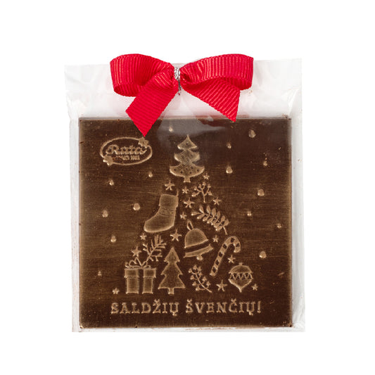 Reljefinis juodasis šokoladas (50 %) „Saldžių švenčių!
