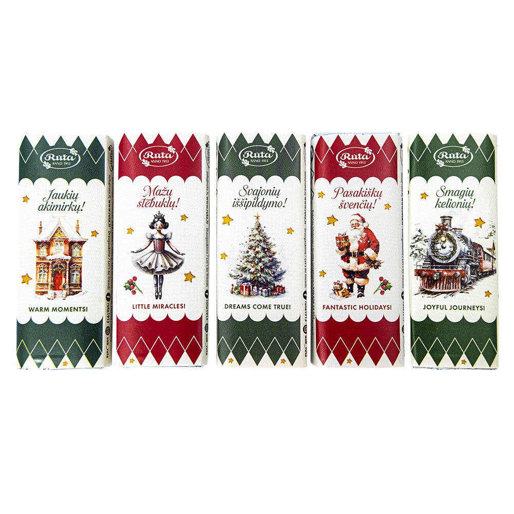 Juodasis šokoladas (50 %) „Pasakiškų švenčių!“ 1vnt