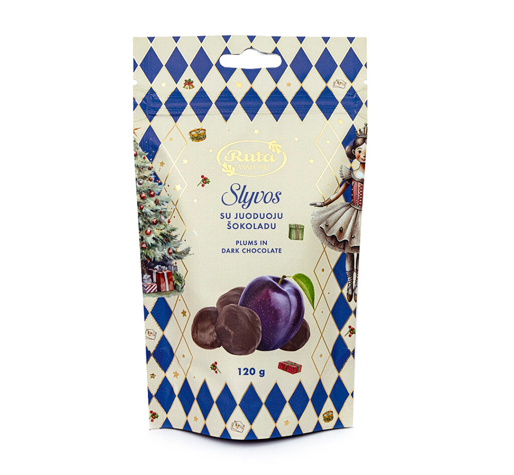 Slyvos su juoduoju šokoladu (55 %)