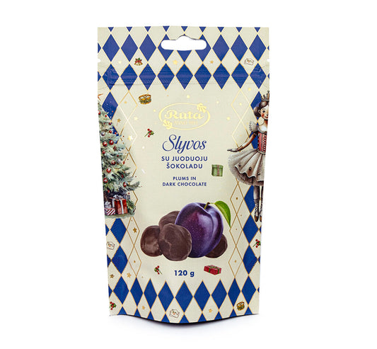 Slyvos su juoduoju šokoladu (55 %)