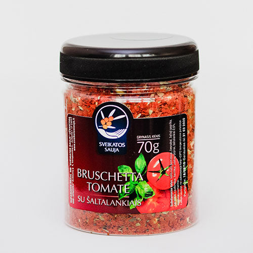 Prieskoniai Bruschetta tomate su šaltalankiais