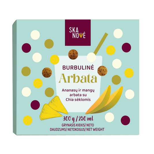 BURBULINĖ ARBATA  Ananasų ir mangų arbata su Chia sėklomis